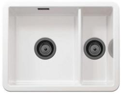 Ausmann Ceramic Ember Pia Cerâmica Branca de Uma e Meia Montagem Superior e Inferior 495 x 370 mm com Plugues de Metal de Arma 1208971515