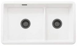 Ausmann Ceramic Ember Pia Cerâmica Branca de Uma e Meia Montagem Superior e Inferior 733 x 401 mm com plugues de metal de arma 1208971520