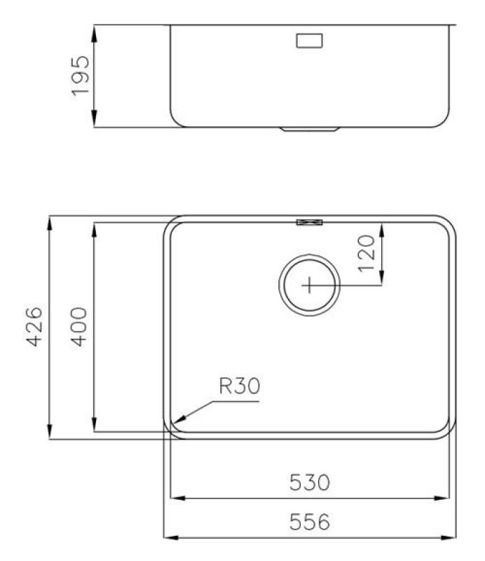Foster Under Aço Inoxidável Pia 53 x 40 cm Embutida 1208971523