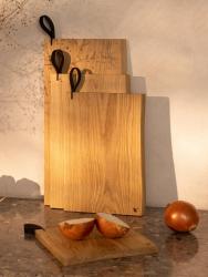 Woodsea Chop-Chop Oak M - Tábua de corte de carvalho 35x24cm com alça de couro 1208971540