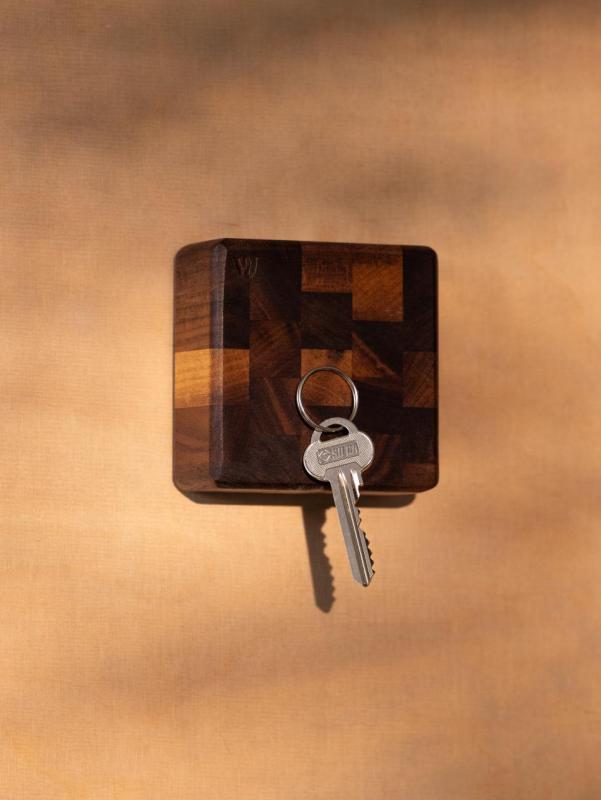 Woodsea End Grain Walnut - Porta-chaves de Madeira de Nogueira 9x9 cm 1208971601