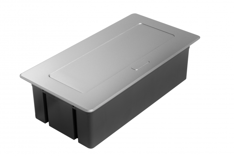 MULTISOFT tomada de mobiliário 2x Tomada com Aterramento, USB A+C, RJ45, HDMI, Cabo de Alimentação com Plugue, Alumínio