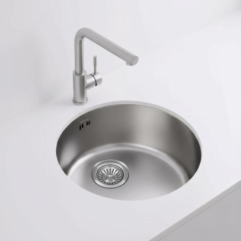 Pure.Sink Rondo RVS Pia redonda para embutir, sob medida e sobreposta 38 cm PRN38-02