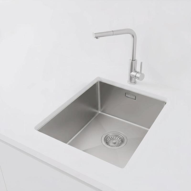 Pure.Sink Luxion Pia de aço inoxidável 36x40 cm para encastrar, encastrar na bancada e sobre a bancada PLX3640-02