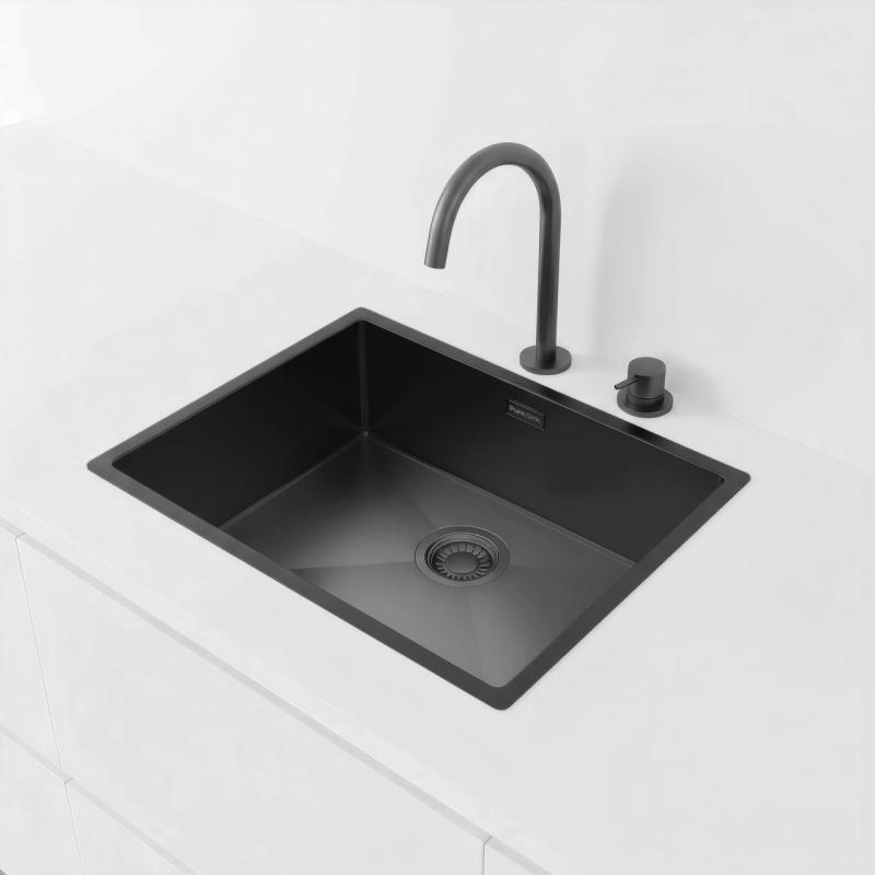 Pure.Sink Luxion PVD Pia preta 50x40 cm para encastrar, embutir ou sobrepor PLX5040-63