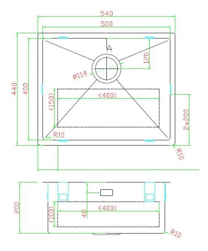 Pure.Sink Luxion PVD Pia preta 50x40 cm para encastrar, embutir ou sobrepor PLX5040-63