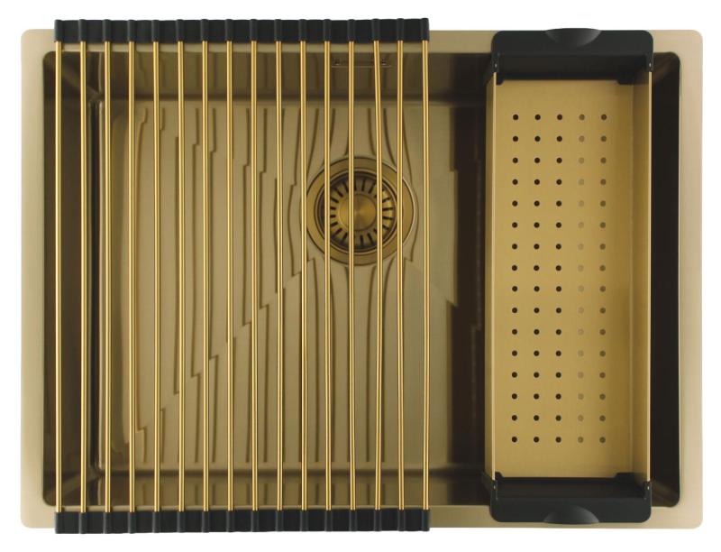 Pure.Sink Luxion Pia dourada 55x40 cm para encastrar, embutir ou sobrepor PLX5540-60