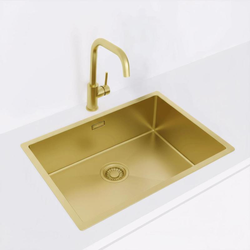 Pure.Sink Luxion Pia dourada 55x40 cm para encastrar, embutir ou montar em bancada PLX5540-60