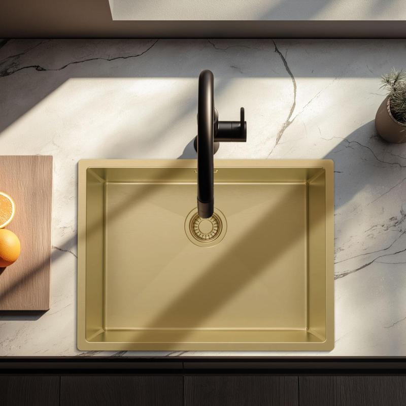 Pure.Sink Luxion Pia dourada 55x40 cm para encastrar, embutir ou montar em bancada PLX5540-60