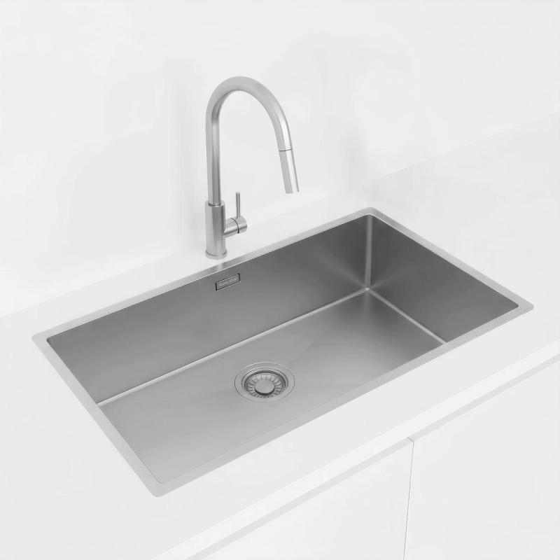 Pure.Sink Luxion Pia grande em aço inoxidável 74x40 cm para encastrar, embutir ou sobrepor PLX7440-02