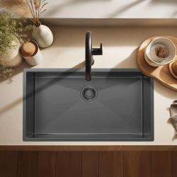 Pure.Sink Luxion Pia grande em metal Gun 74x40 cm para instalação embutida, encastrada ou sobreposta PLX7440-61