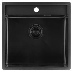 Pure.Sink Luxion PVD Pia preta 51x50 cm Torneira com banco para torneira PLX5150T-63