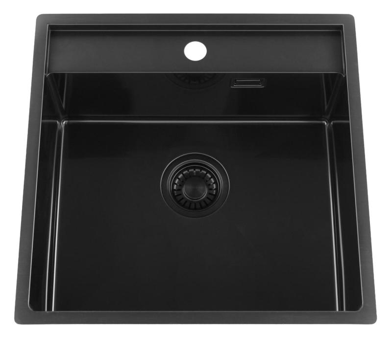 Pure.Sink Luxion PVD Pia preta 51x50 cm Torneira com banco para torneira PLX5150T-63