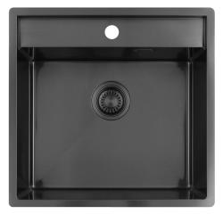 Pure.Sink Luxion Pia em metal cinza 51x50 cm Tapwing com suporte para torneira PLX5150T-61
