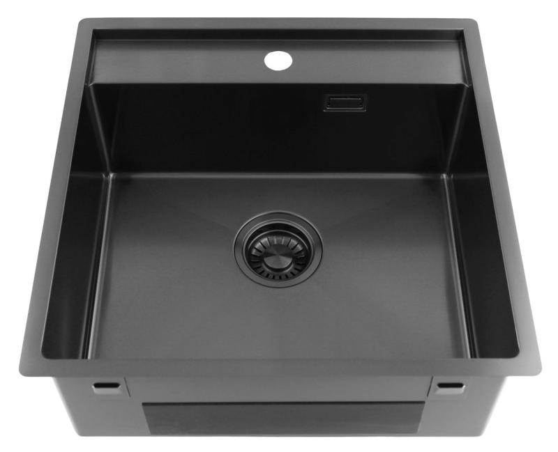 Pure.Sink Luxion Pia em metal cinza 51x50 cm Tapwing com suporte para torneira PLX5150T-61