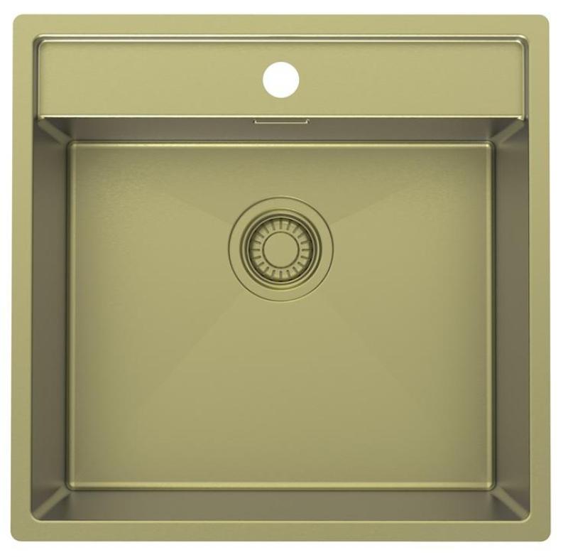 Pure.Sink Luxion Pia dourada 51x50 cm Torneira com encaixe para torneira PLX5150T-60