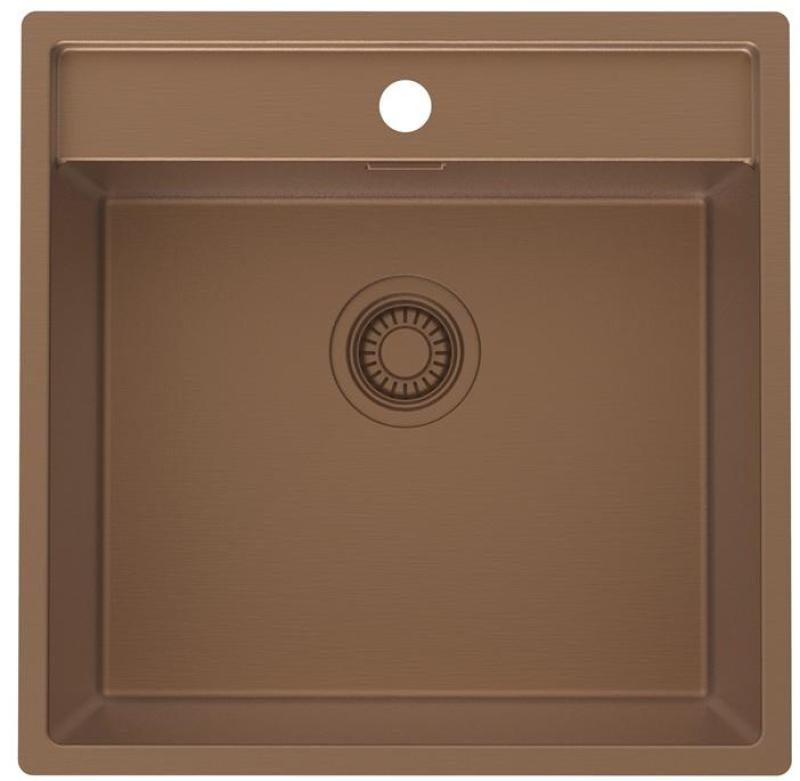 Pure.Sink Luxion Pia de cobre 51x50 cm Torneira com furo para torneira PLX5150T-62