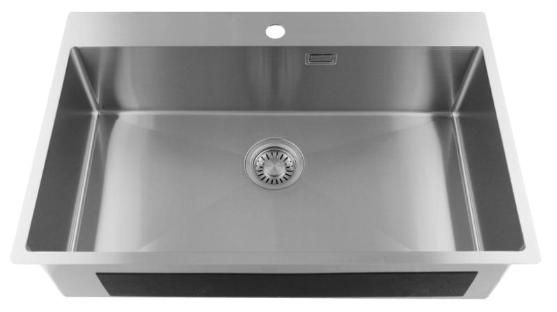 Pure.Sink Luxion Pia grande em aço inoxidável 78x50 cm Tapwing com bancada com orifício para torneira PLX7850T-02