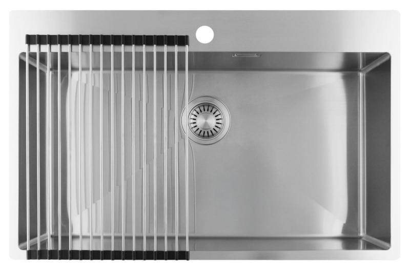 Pure.Sink Luxion Pia grande em aço inoxidável 78x50 cm Tapwing com bancada com orifício para torneira PLX7850T-02