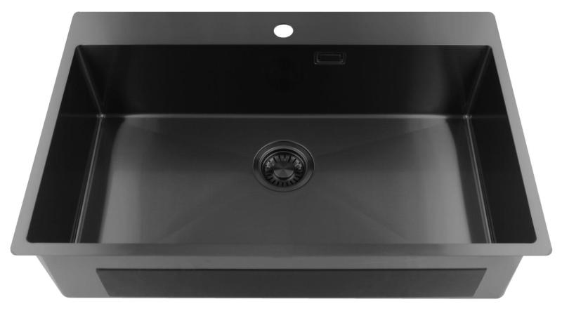 Pure.Sink Luxion Pia grande em metal Gun 78x50 cm Torneira com orifício para torneira PLX7850T-61