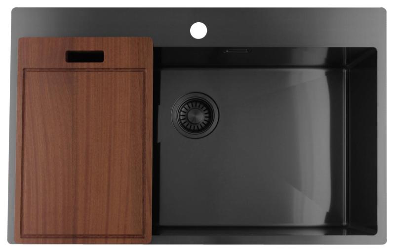 Pure.Sink Luxion Pia grande em metal Gun 78x50 cm Torneira com orifício para torneira PLX7850T-61