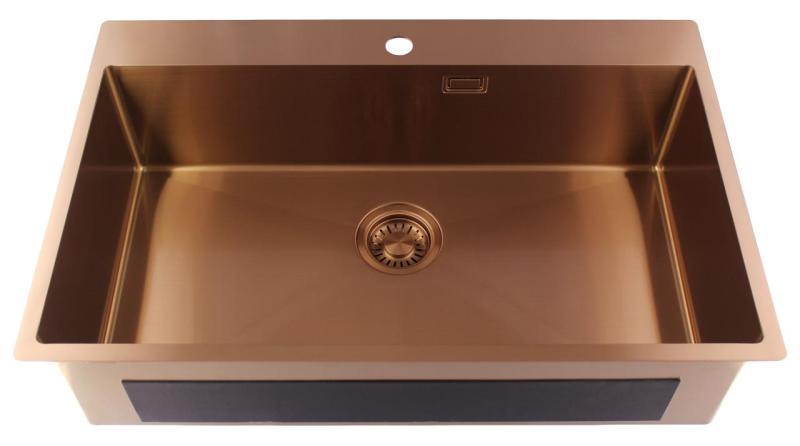 Pure.Sink Luxion Pia grande de cobre 78x50 cm Torneira com banco para torneira PLX7850T-62