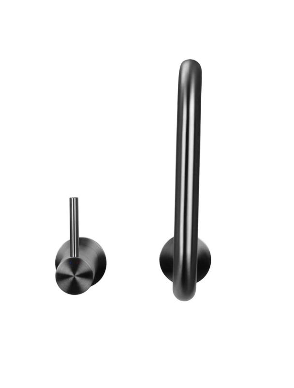 Pure.Sink Luxion Torneira de cozinha em aço inoxidável maciço com 2 furos e bico em U PLX2HU-02