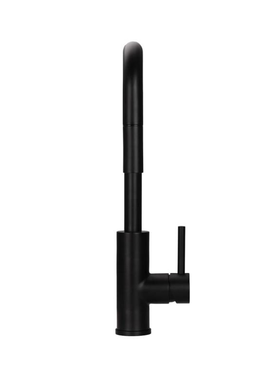 Pure.Sink Luxion Torneira de cozinha preta mate quadrada com bico extraível PLXSQUA-10