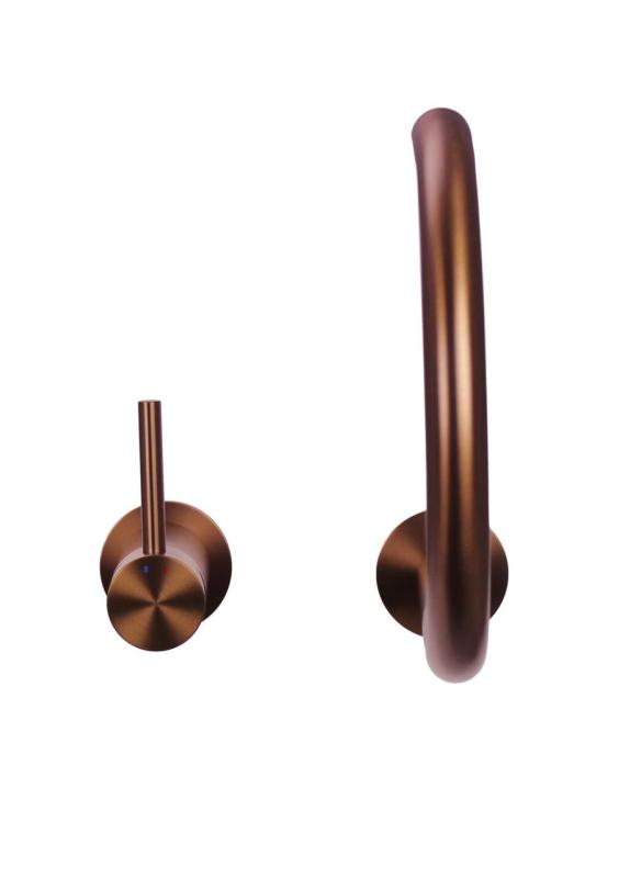 Pure.Sink Luxion Torneira de cozinha de cobre com 2 furos e bico redondo PLX2HR-62