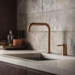 Pure.Sink Luxion Torneira de cozinha em cobre com 2 furos e bico em U PLX2HU-62