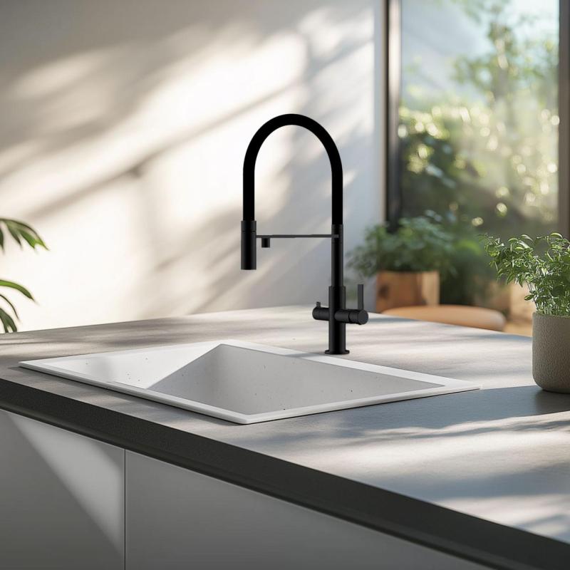 Ausmann Fibre pia branca 50x40cm para instalação embutida, sobreposta e de superfície plana com plugue automático branco 1208971903