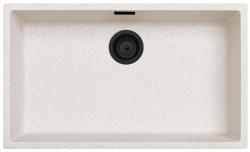 Ausmann Fibre areia branca grande pia de 70x40cm para instalação inferior, superior e embutida com plugue automático preto 1208971936