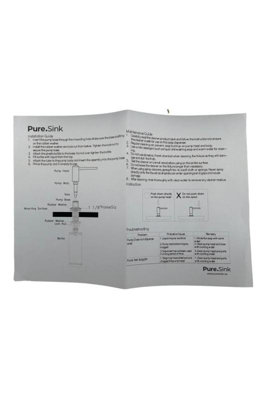 Pure.Sink Elite Steel Shine embutido Dispensador de Sabão PVD cobre recarregável de cima PS9010-62