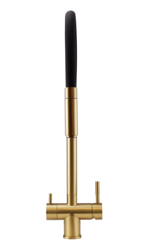 Pure.Sink Elite Steel Flex Torneira de cozinha em ouro escovado PVD de 3 vias com bico flexível e água filtrada PS8110-60