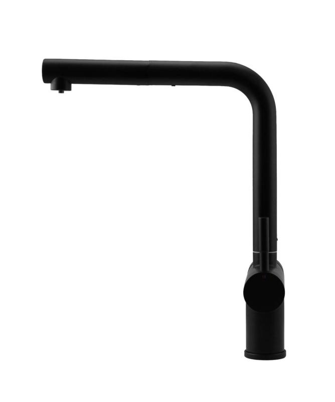 Pure.Sink Elite Aço Clear-S Mat preto Torneira de cozinha de 3 vias com Bico Retrátil e Água Filtrada PS8120-10