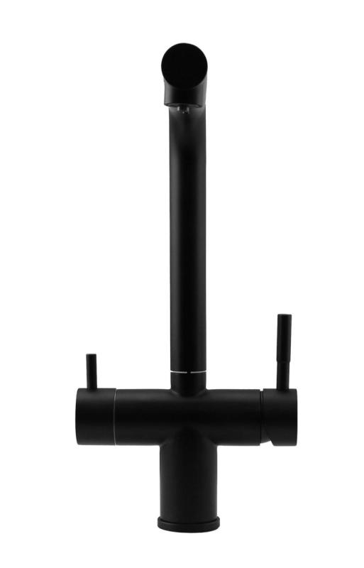 Pure.Sink Elite Aço Clear-S Mat preto Torneira de cozinha de 3 vias com Bico Retrátil e Água Filtrada PS8120-10