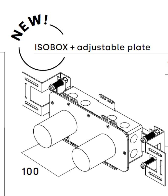 Waterevolution Misturadora embutida para lavatório 2 furos com ajuste T0.16.EBI