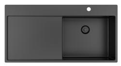 Pure.Sink Exclusivo Pia em metal cinza com escorredor 100x52 cm Torneira Tapwing direita PEX47100RT-61