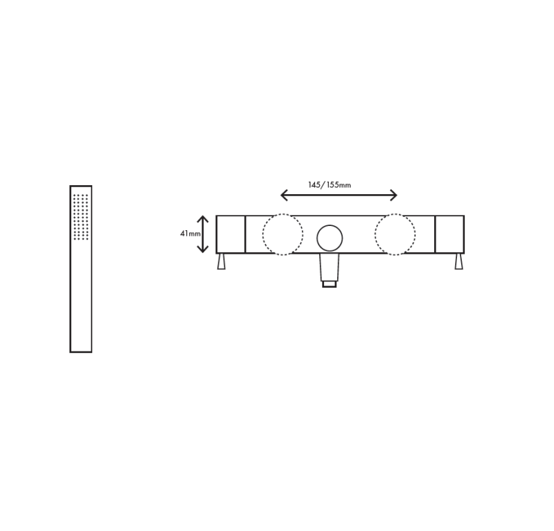 MURO TUA Torneira de banheira com conjunto de chuveiro manual cromado M1.B2.CR