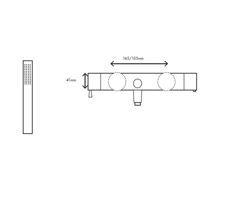 MURO TUA Termostato para banheira com conjunto de chuveiro manual cromado M1.B2TH.CR