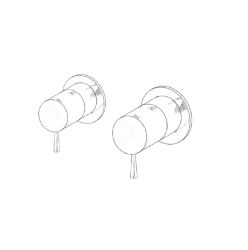 MURO TUA Torneira misturadora embutida na parede com torneira de comutação cromada M1.B32.R.CR