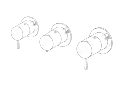 MURO TUA Torneira termostática embutida para chuveiro com 2 torneiras de corte cromadas M1.B34T.R.CR
