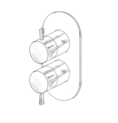 MURO TUA Misturadora embutida na parede com seletor de 3 vias cromado M1.B33.S.CR