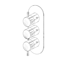 MURO TUA Torneira embutida na parede com 2 torneiras de fecho cromadas M1.B34.S.CR