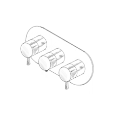 MURO TUA Torneira termostática embutida para chuveiro com 2 torneiras de corte cromadas M1.B34T.S.CR
