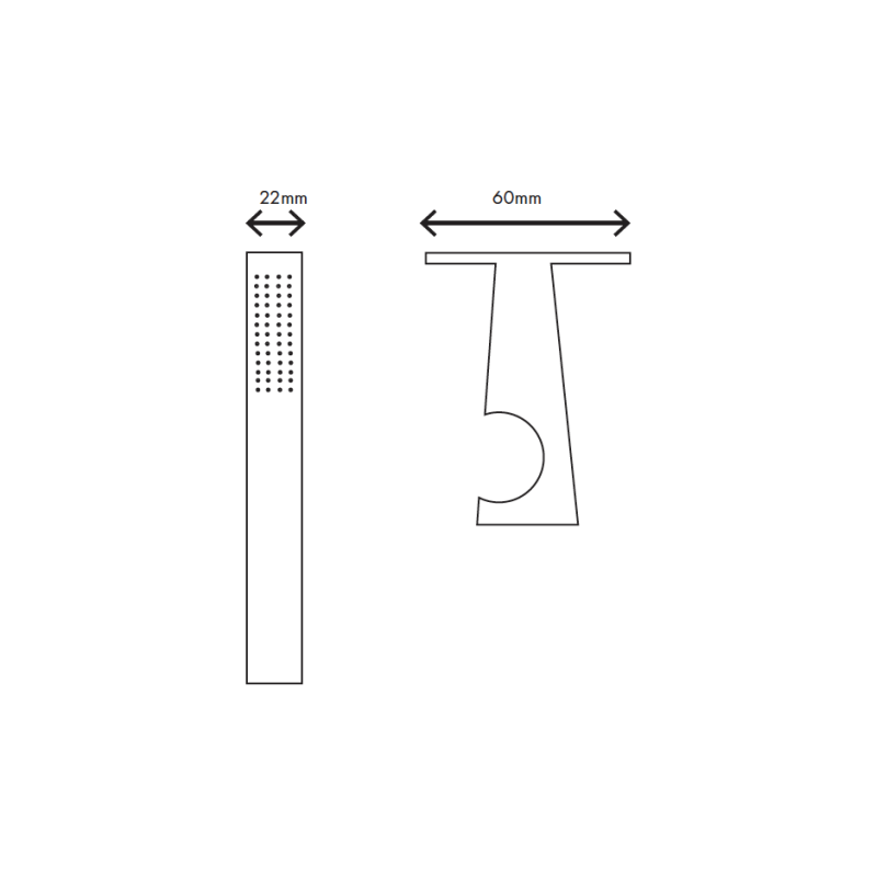 MURO TUA Conjunto de chuveiro de mão Slim completo com conexão de parede cromada M1.BA1.S.CR