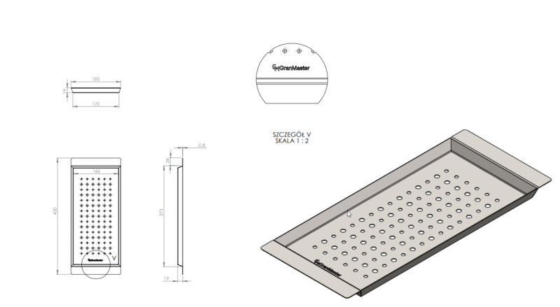 Massimo Acessório Bandeja interna Preto fosco 183x430x19mm