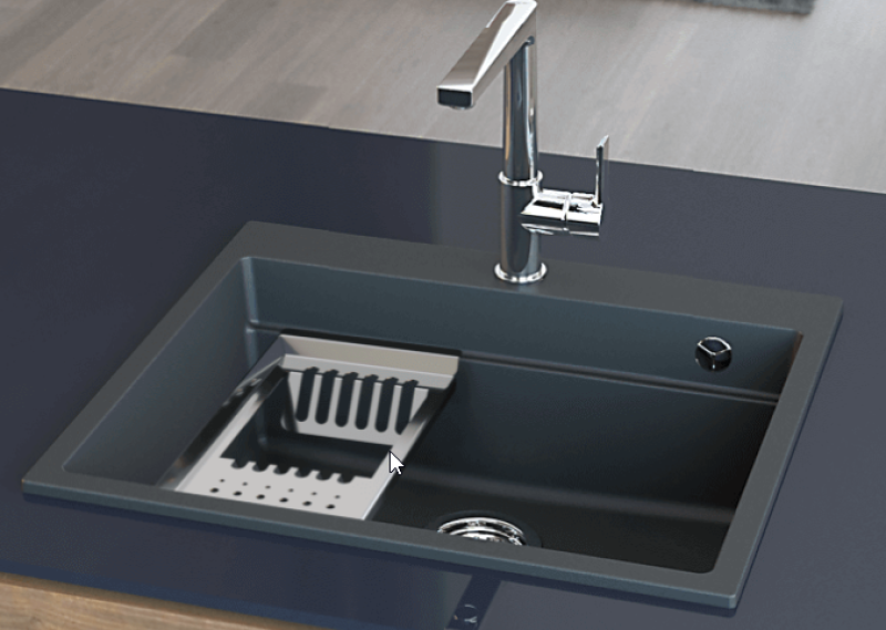 Massimo Acessório Bandeja Preta Mate 366x176x63mm