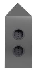 Indux Corner Coluna de energia com 2 tomadas Randaarde Hoek Gun metal 1208972286