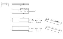 Indux Nivo Conjunto LED para cozinha 3x3 W com interruptor central Preto 1208972330